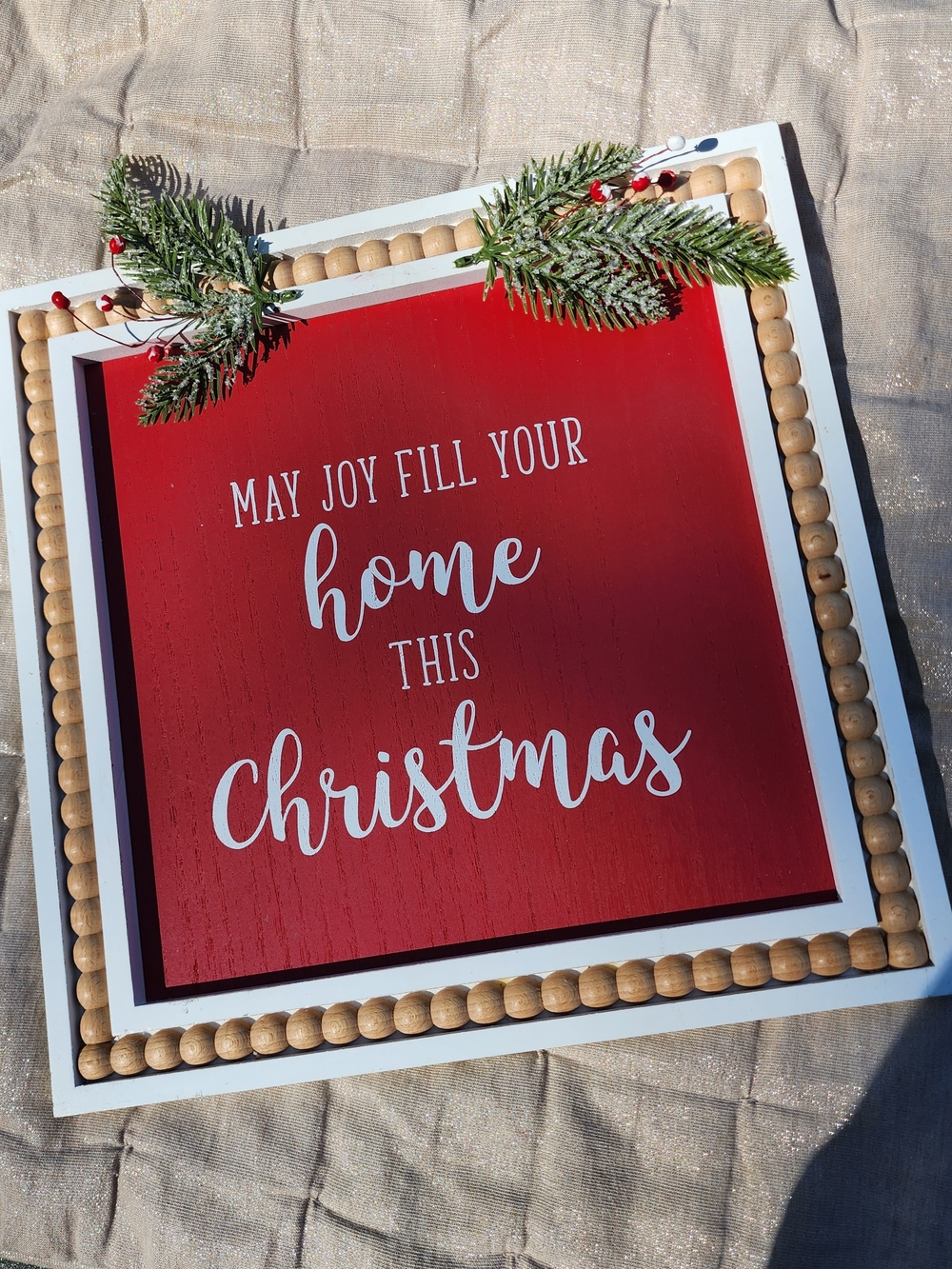 Holiday Wall Sign - "May Joy Fill Your Home This Christmas"